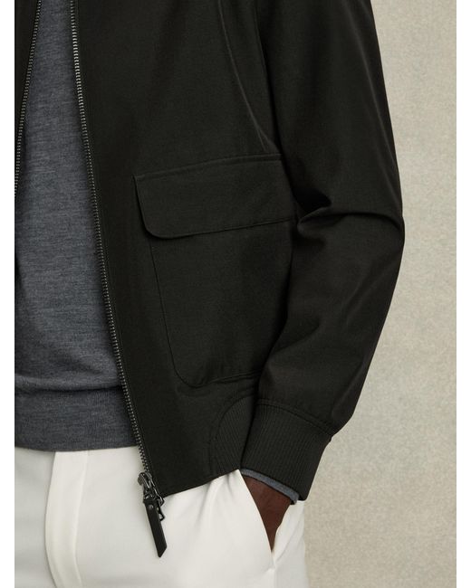 Reiss Rufus - Black Zip-through Funnel-neck Jacket, Xs for men