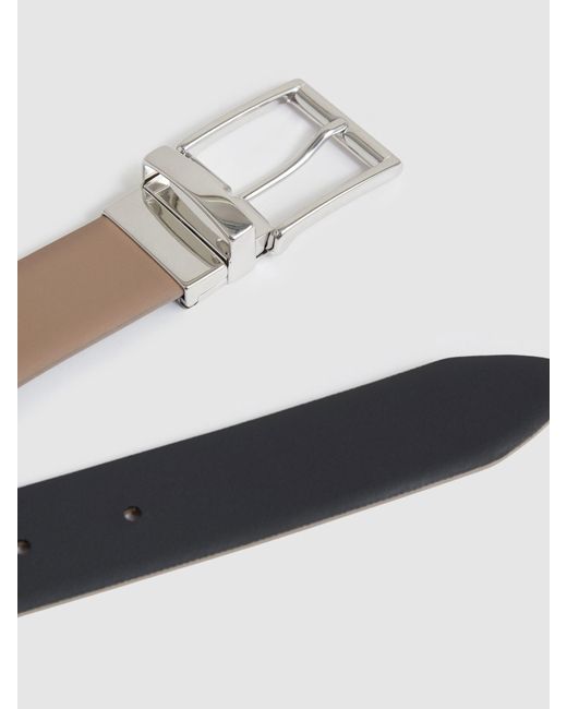 Reiss Gray Dark Stone & Ricky Leather Belt for men