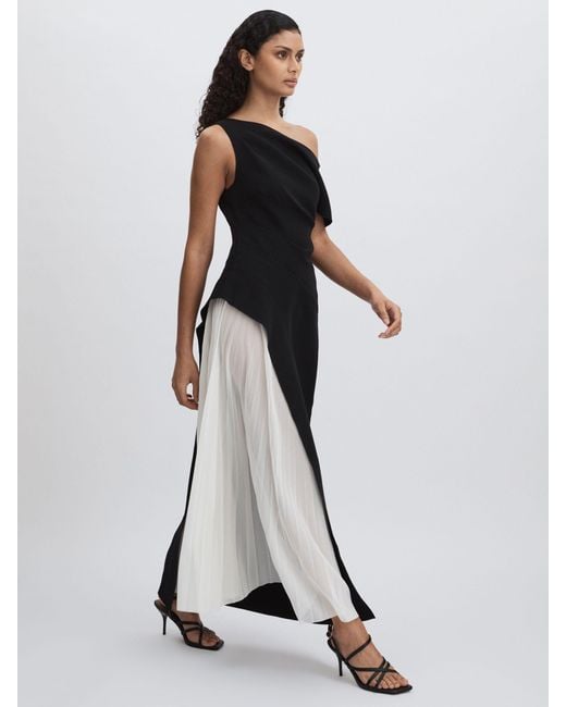 Acler White Cream Midi Dress With Contrast Skirt