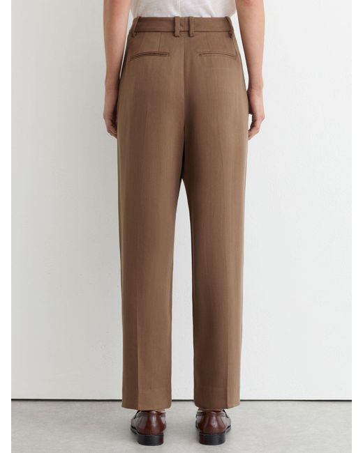 Reiss Multicolor Petite Lyocell Tapered Pleated Trousers