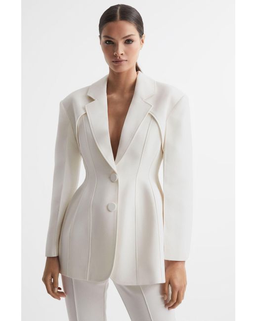 Acler White Tailored Single Breasted Blazer