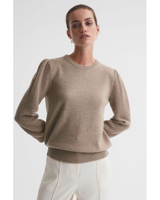 Reiss Lawrence - Madeleine Thompson Oatmeal Madeleine Thompson Wool-cashmere  Crew Neck Top, L in Natural | Lyst UK