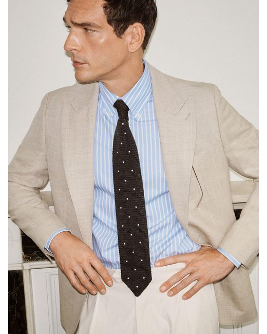Reiss Natural Tailored Fit Virgin Wool Textured Single-Breasted Blazer for men