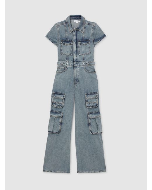 GOOD AMERICAN Blue Denim Cargo