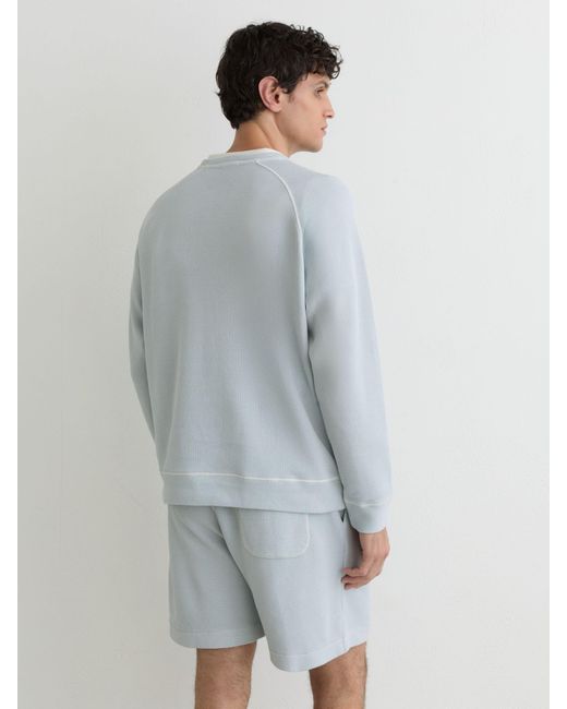 Reiss Drift - Light Blue Cotton-piqué Garment-dyed Sweatshirt, S for men