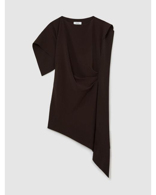 Reiss Multicolor Asymmetric Drape Mini Dress