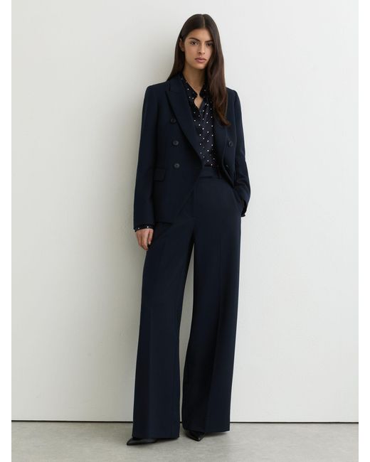 Reiss Blue Double-Breasted Suit Blazer