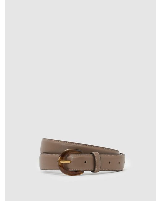 Reiss Blue Leather -Buckle Belt