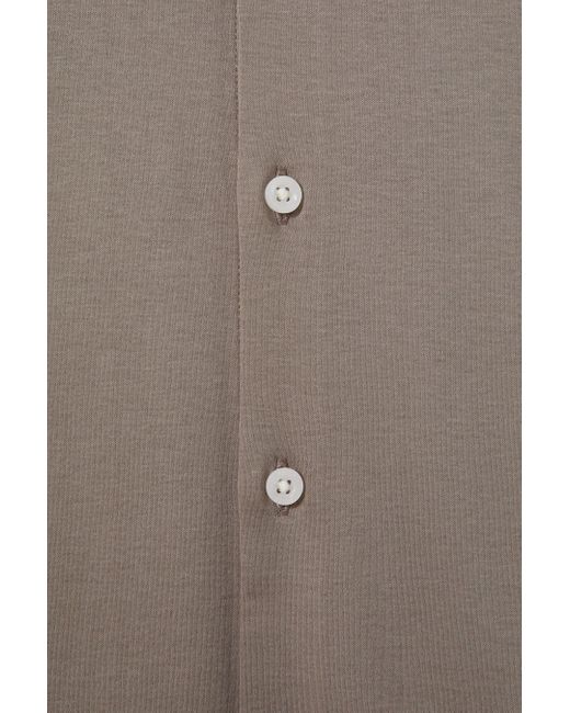 Reiss Brown Viscount - Cinder Slim Fit Mercerised Cotton Jersey Shirt, M for men