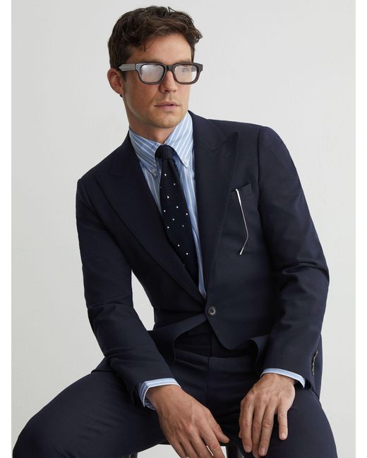 Reiss Blue Sb - Navy Belmont Sb Tailored Fit Single-breasted Suit Jacket Tailored-fit With Wool, 38 for men