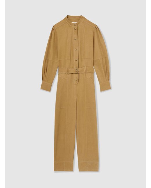 Reiss Natural Lyocell-Cotton Wide-Leg Jumpsuit