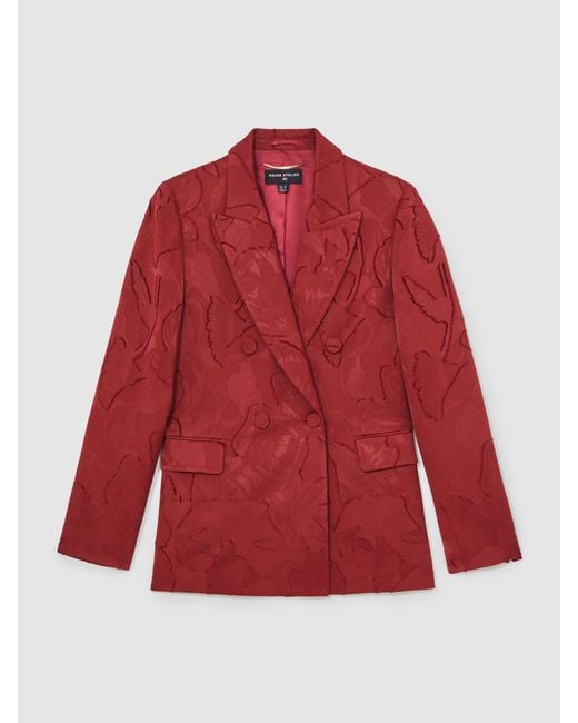Reiss Red Atelier Jacquard Double-Breasted Blazer