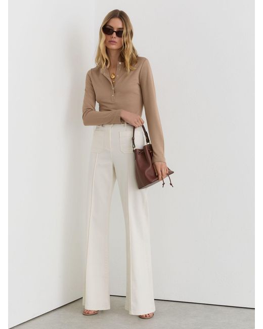 Reiss Natural Jersey Long-Sleeve Henley Top