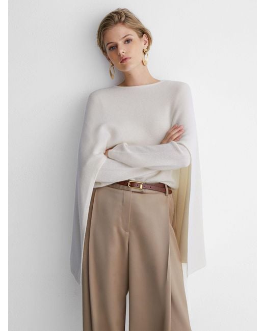 ATELIER Natural Wool-Cashmere Cape Knit Jumper