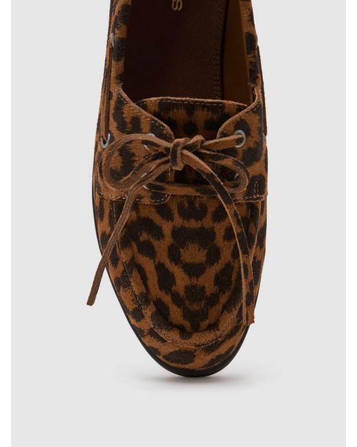 Reiss Natural Suede Flat Boat Shoes