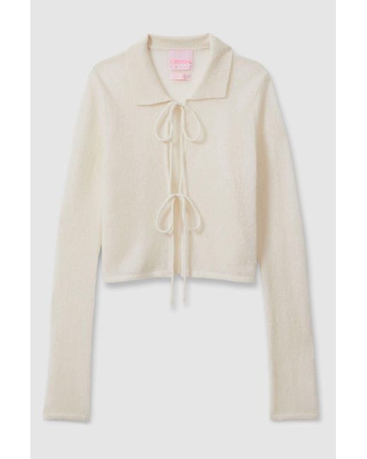 Crush Natural Collection Cashmere Tie Front Cardigan
