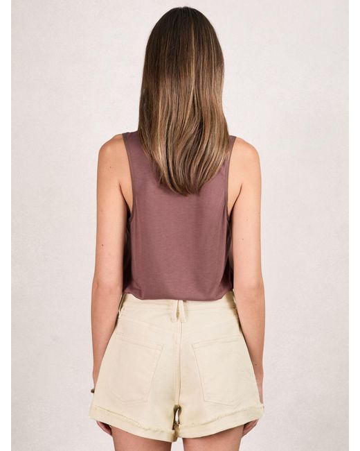 GOOD AMERICAN Natural Ecru Distressed Denim Shorts