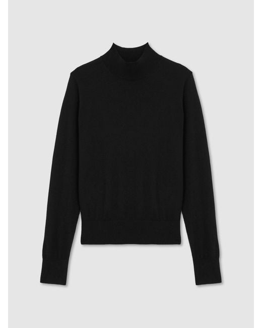 Reiss Rina - Black Ultra-soft Merino Wool High-neck Jumper, L (us 12-14)