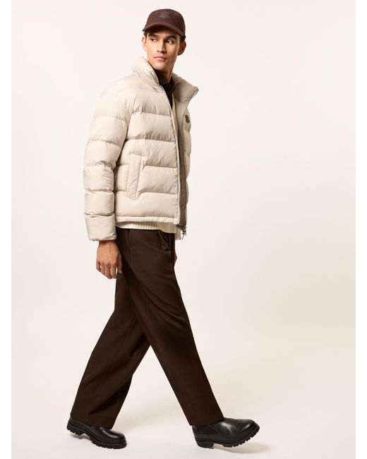 Reiss Natural Monogram Quilted Relaxed Puffer Jacket for men