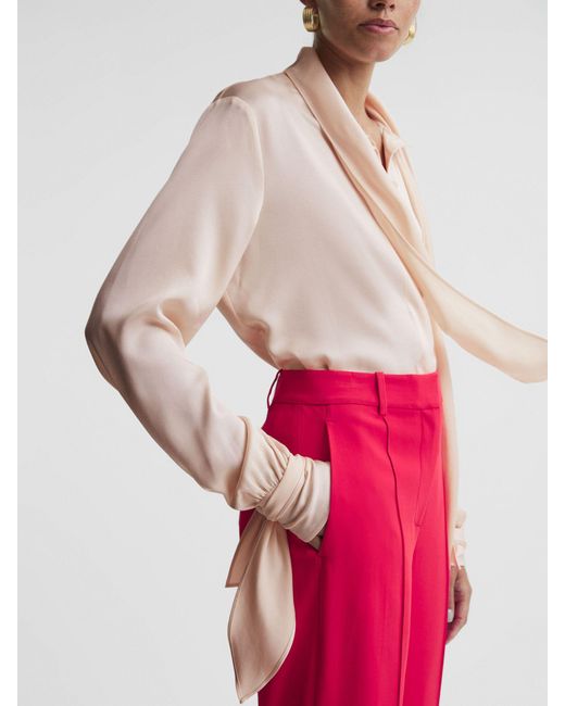Reiss Pink Giselle Blouse Plain