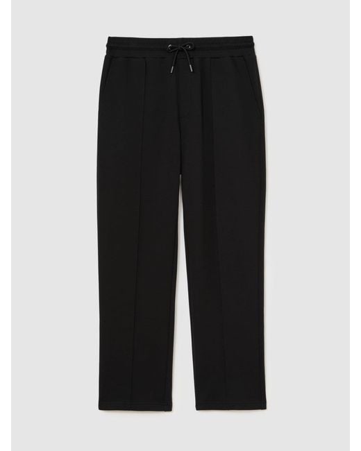 Reiss White Form - Black Premium Interlock Straight-leg Joggers, 2xl Reg for men
