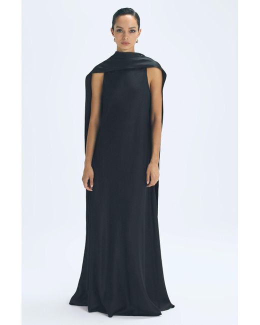 Reiss Blue Cape Maxi Dress