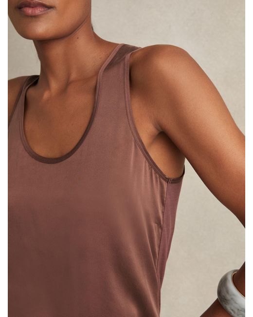 Reiss Natural Silk-Front Cami Top