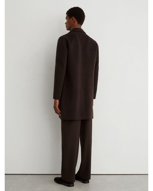 Reiss Black Wool-Blend Single-Breasted Epsom Coat for men