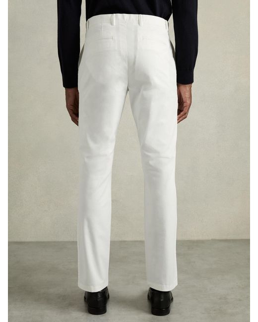 Reiss Black Pitch - White Washed-cotton Slim-fit Chinos, 30 for men