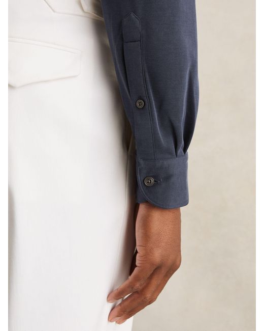 Reiss Blue Blend Cutaway-Collar Shirt Regular-Fit for men