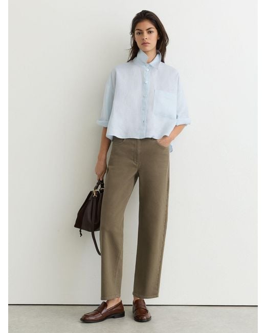 Reiss White Mid-Rise Straight-Leg Jeans