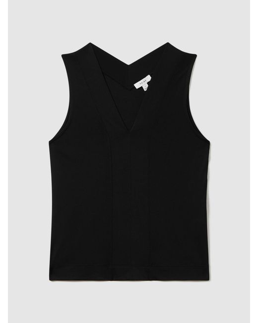 Reiss Black V-Neck Shell Top