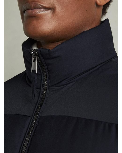 Reiss Blue Patch Pocket Quilted Gilet for men