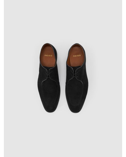 Reiss Black Blake Lace-Up Derby Shoes for men