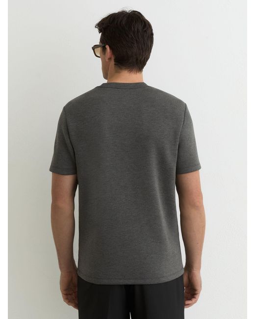 Reiss Gray Premium-Interlock Modern-Fit T-Shirt for men