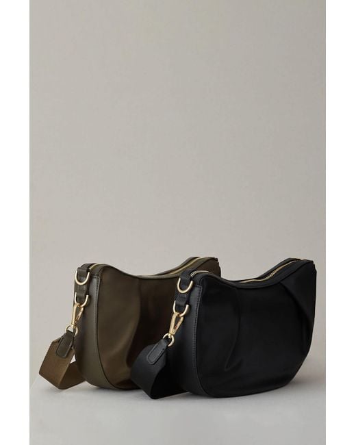 Reiss Black Frances - Olive Adjustable Strap Cross-body Bag, One