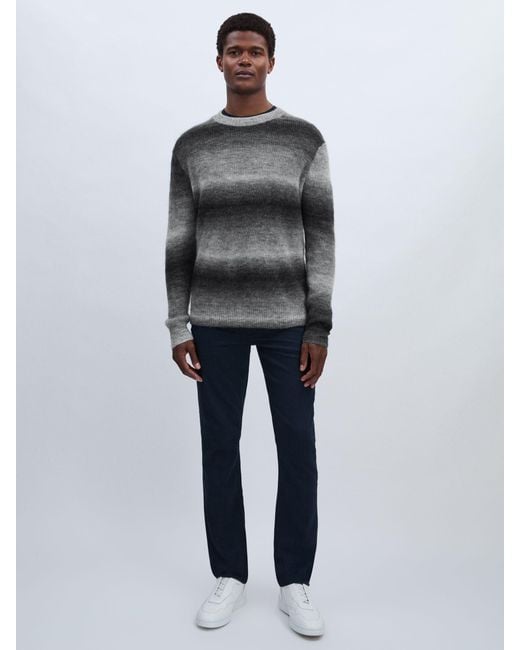 PAIGE Gray Contrast Stripe Ombré-Striped Jumper With Mohair for men