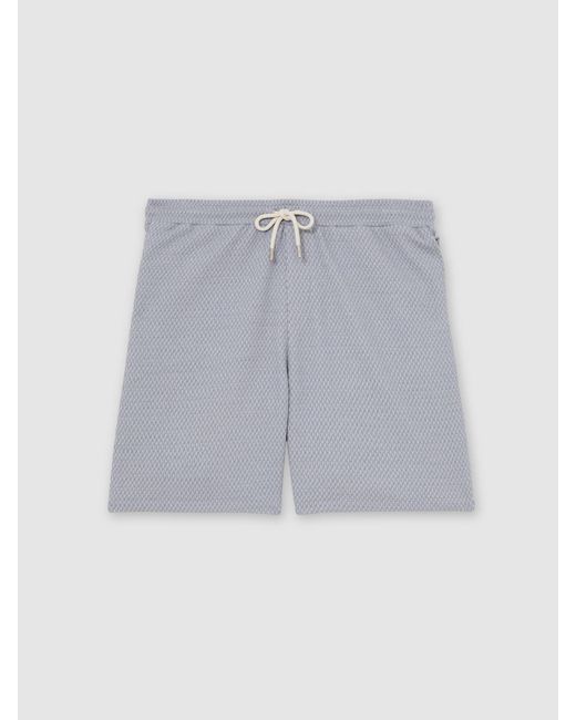 Reiss Gray Jacquard Textured Drawstring Shorts for men
