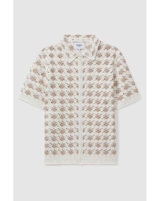 Wax London White Crochet Shirt for men