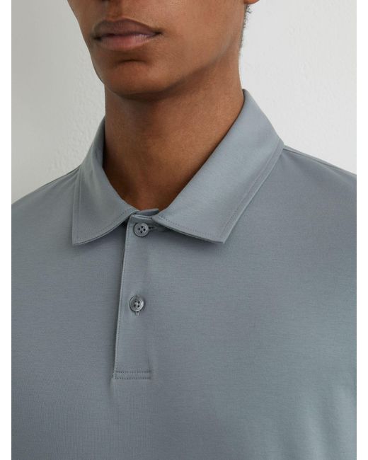 Reiss Gray Air-Water Cotton Polo Shirt for men