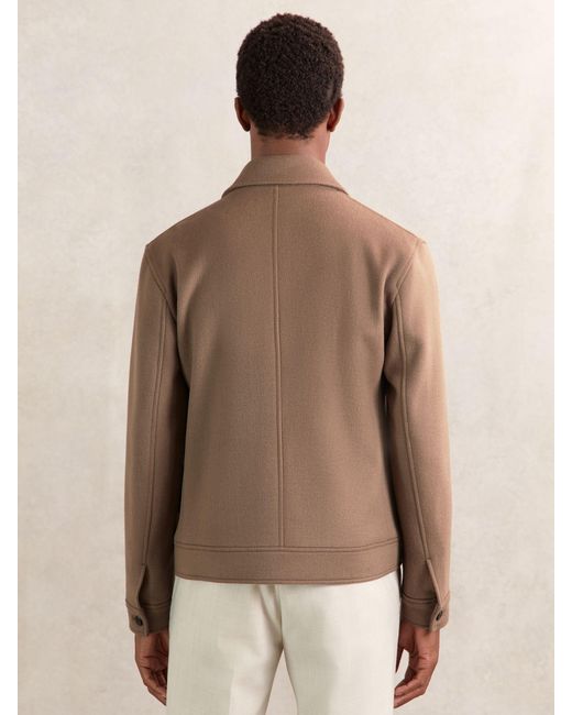 Reiss Natural Wool Blend Twin Pocket Zipped Jacket for men
