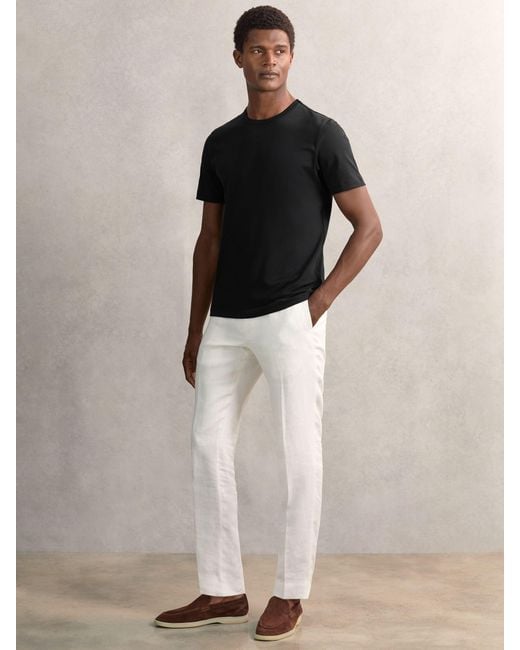 Reiss Black Air-Water Cotton Tailored-Fit T-Shirt for men