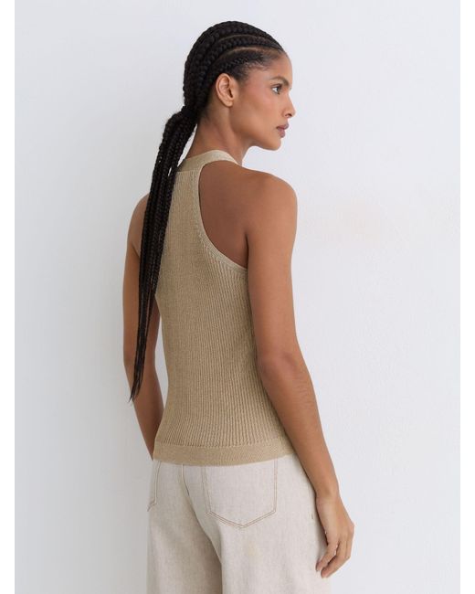 Reiss Metallic Rib-Knit Waistcoat