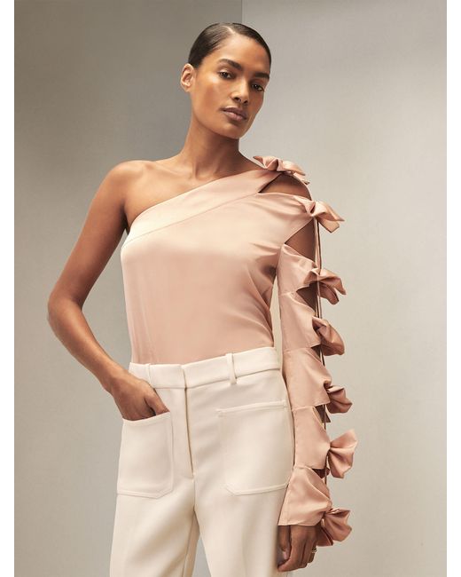 Reiss Gray Adabel - Pale Pink | Royal Ballet Bow-sleeve Top, Us 2