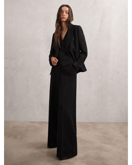 Reiss Black Double-Breasted Suit Blazer