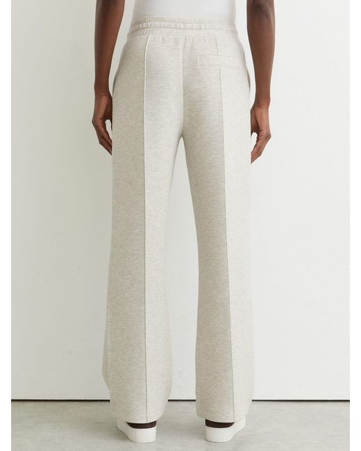 Reiss White Petite Premium Interlock Wide-Leg Joggers