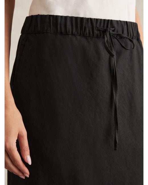 Reiss Natural Roxi - Black Slip Midi Skirt, Us 10