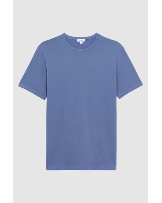 Reiss Airforce Blue Slim Fit Garment Dye Crew Neck T-shirt for men