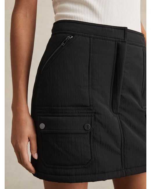 Reiss Natural Quilted Mini Skirt