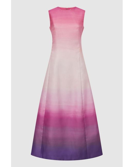 LEO LIN Pink Ombre Sleeveless Midi Dress